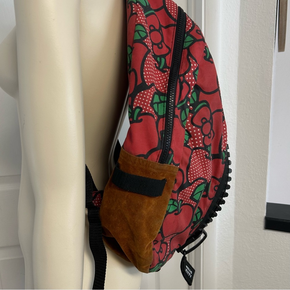 Hello Kitty X Ecomo‎ Red Apple Large Zipper Backpack RARE - Picture 4 of 13